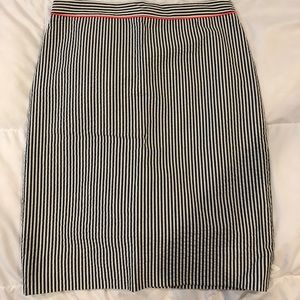 NWT JCrew seersucker pencil skirt, size  00